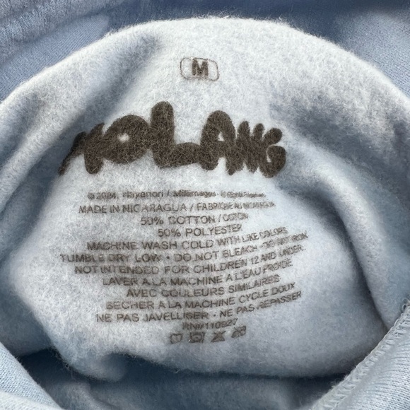 Molang Better Together Blue Hoodie Size M Fries Catsup - Picture 6 of 9